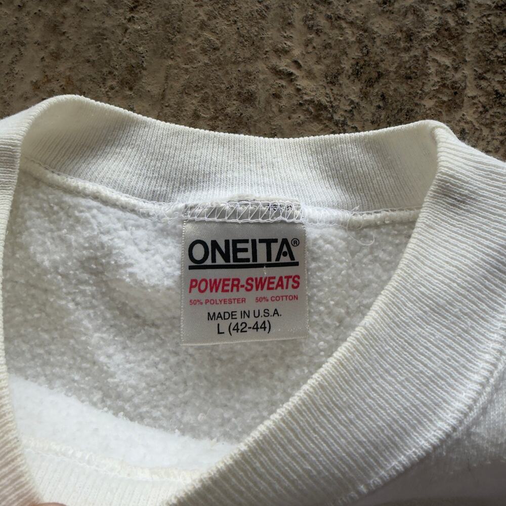 VINTAGE 90S WHO CARES CREWNECK FUNNY JOKE HUMOR DOT COM GRAPHIC MENS LARGE - Picture 4 of 5